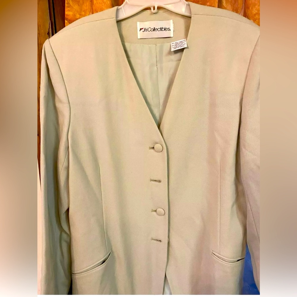 J. H. Collectibles 90s Vintage Women's Beige Blazer Pure Wool